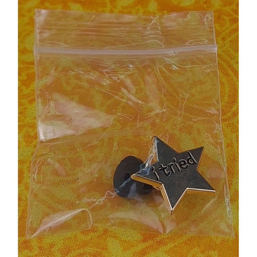 I Tried Pin Gold Star Effort Participation Funny Novelty‎  Lapel Pin - Picture 5 of 5